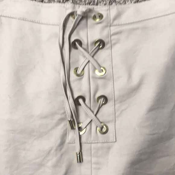 Michael Michael Kors Tan Lace-Up Mini Skirt Size 2 Y2K Corset Punk Mini Edgy Alt - Picture 2 of 4